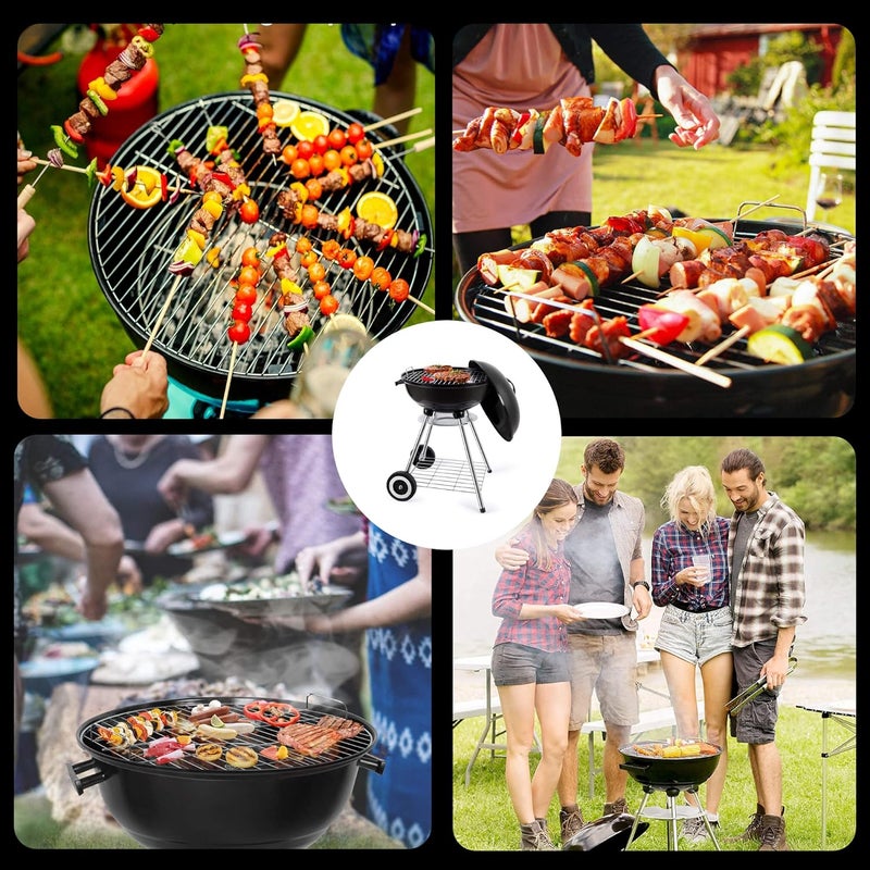 Papapacks 18 Inch Portable Charcoal Grill – Heavy-Duty Round BBQ Grill with Thickened Grilling Bowl, Sturdy with 4 Legs & Wheels for Small Outdoor Barbecue, Camping, Travel, Tailgating & Backyard Cooking - Image 5